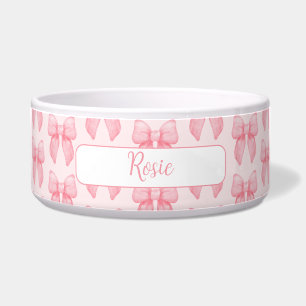 Personalisierte Schrift Rosa Schleife Napf