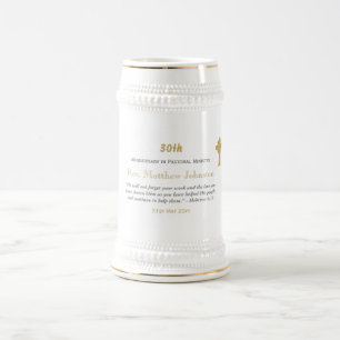personalisierte Schrift zum 30. Jubiläum Bierglas