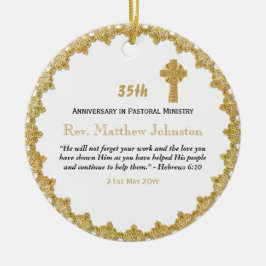 personalisierte Schrift zum 35. Jubiläum Keramik Ornament