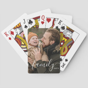 Personalisierte Schriftfamilien-Foto Spielkarten