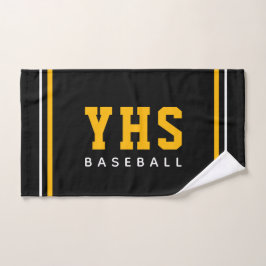 Personalisierte Schul-Anfangsbuchstaben Baseball-M Handtuch