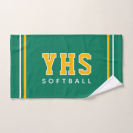 Personalisierte Schulinitialen Softball Sport Team Handtuch