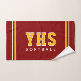 Personalisierte Schulinitialen Softball Sportteam Handtuch