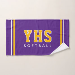 Personalisierte Schulinitialen Softball Sportteam Handtuch