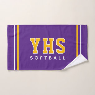 Personalisierte Schulinitialen Softball Sportteam Handtuch
