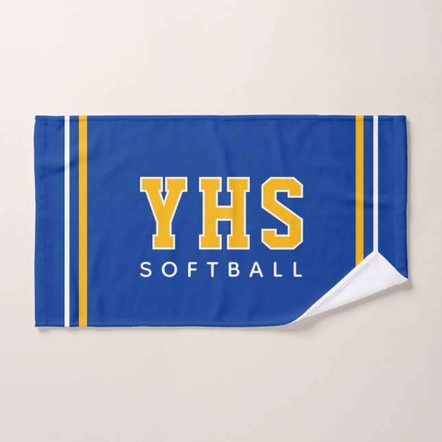 Personalisierte Schulinitialen Softball Sportteam Handtuch (Handtuch)