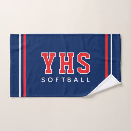 Personalisierte Schulinitialen Softball Sportteam Handtuch