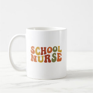 Personalisierte Schulkrankenschwester Retro-Typogr Kaffeetasse