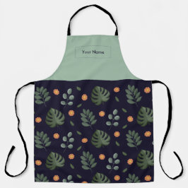Personalisierte Schürze Navy Botanical