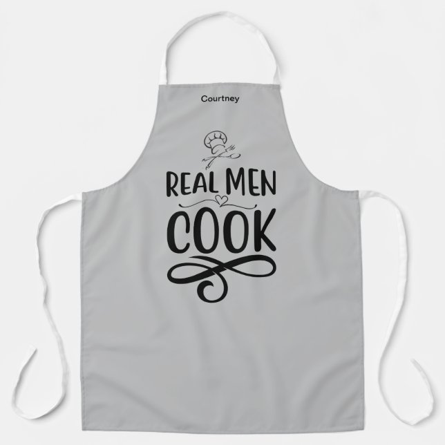 Personalisierte Schürze "Real Men Cook" (Vorderseite)