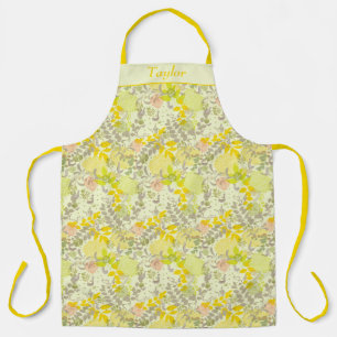 Personalisierte Schürze Retro Yellow Floral