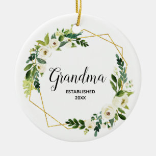 Personalisierte Schwangerschaft Ankündigung Blumen Keramik Ornament