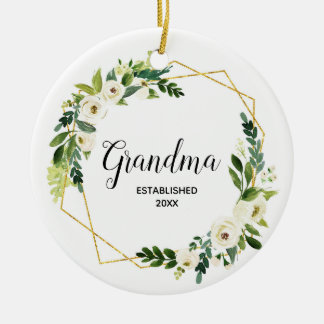 Personalisierte Schwangerschaft Ankündigung Blumen Keramik Ornament