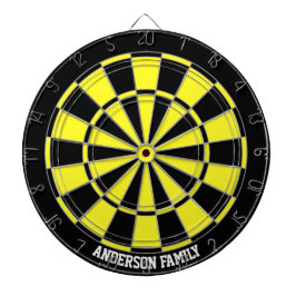 Personalisierte Schwarz-Gelb-Bicolor-Farbtafel Dartscheibe
