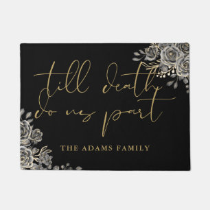 Personalisierte Schwarz-Gold-Goth Fußmatte