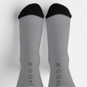 Personalisierte Schwarz/Grau GROOM Hochzeitssocken Socken