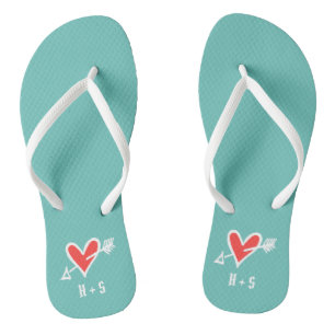 Personalisierte Schwarz/Rot-Liebe Flip Flops