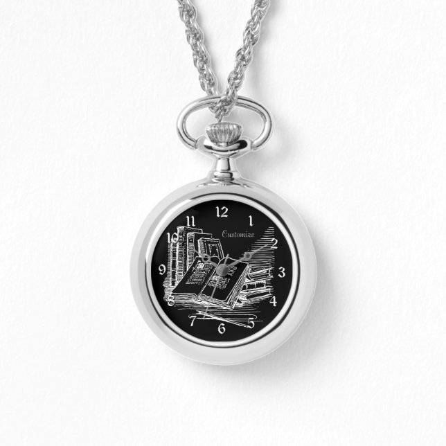 Personalisierte Schwarz-Weiß-Akademie Armbanduhr (Vorderseite)