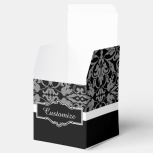 Personalisierte Schwarz/Weiß Damask Cube Fevor Box Geschenkschachtel