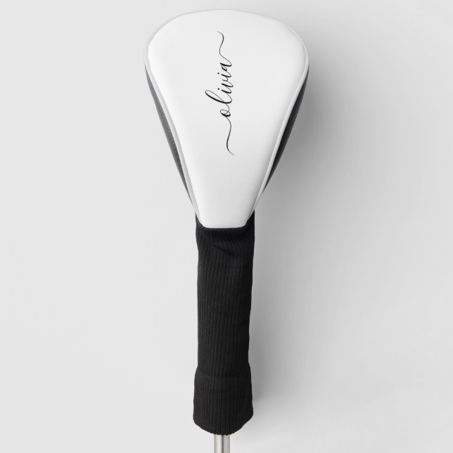 Personalisierte Schwarz-Weiß-Einrichtung Golf Headcover (Vorderseite)