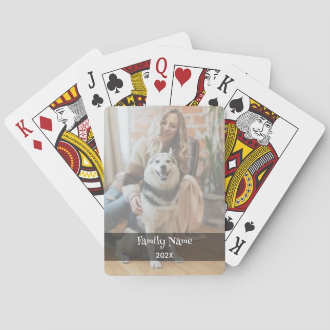 Personalisierte Schwarz-Weiß-Foto-Spielkarten Spielkarten (Rückseite)