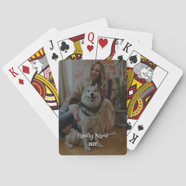 Personalisierte Schwarz-Weiß-Foto-Spielkarten Spielkarten (Rückseite)