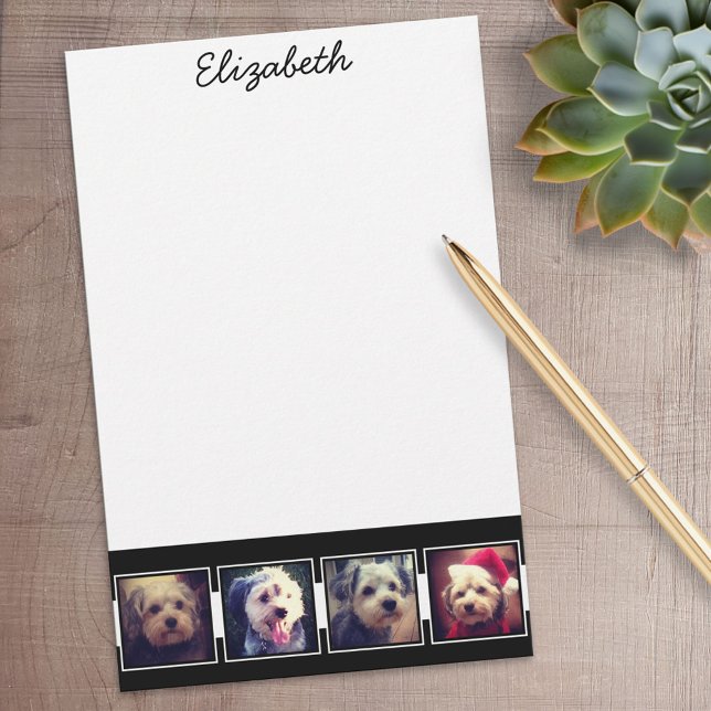 Personalisierte Schwarz-Weiß-Fotosammlungsplattfor Briefpapier (Personalized Stationery)