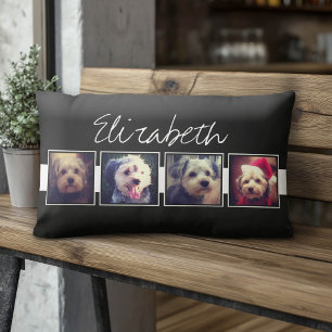 Personalisierte Schwarz-Weiß-Fotosammlungsplattfor Lendenkissen