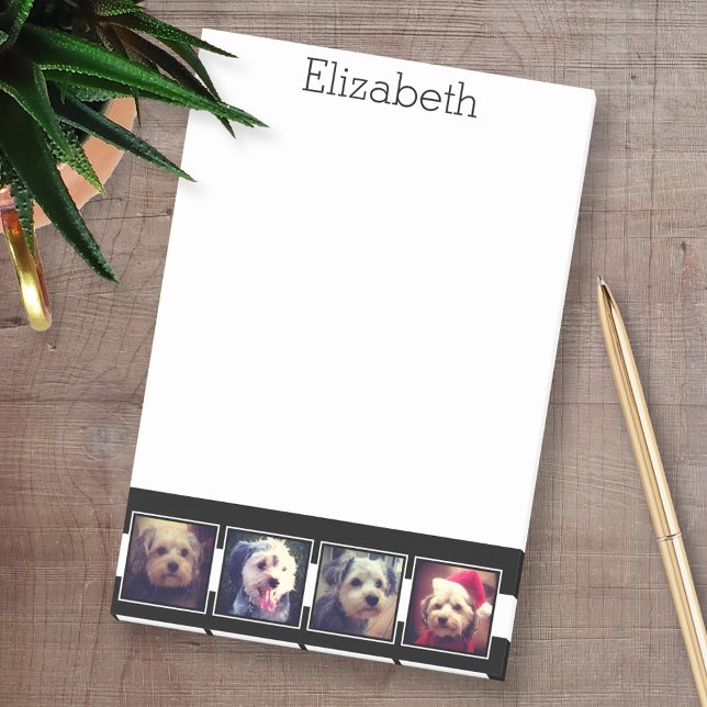 Personalisierte Schwarz-Weiß-Fotosammlungsplattfor Post-it Klebezettel (Personalized Post-it notes - add your name and other contact information)