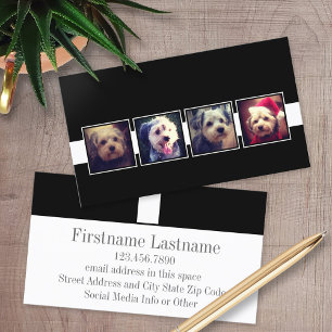 Personalisierte Schwarz-Weiß-Fotosammlungsplattfor Visitenkarte