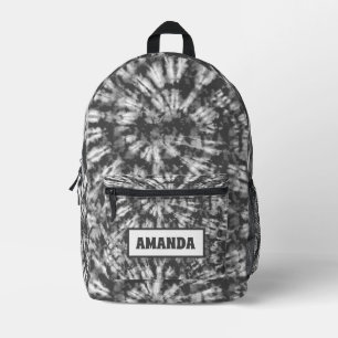 Personalisierte Schwarz-Weiß-Gefärbte Krawatte Bat Bedruckter Rucksack