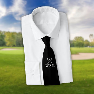 Personalisierte Schwarz-Weiß-Golfklubs mit Monogra Krawatte