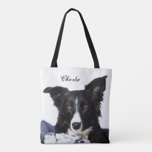 Personalisierte Schwarz-Weiß-Grenzkollie Tasche