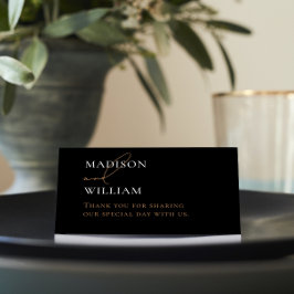 Personalisierte Schwarz-Weiß-Hochzeit-Platzkarte Platzkarte