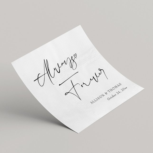 Personalisierte Schwarz-Weiß-Kalligrafie-Hochzeit Serviette (Personalized Black and White Calligraphy Wedding Napkins)