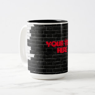 Personalisierte Schwarz-Weiß-Mauer Zweifarbige Tasse