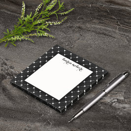 Personalisierte Schwarz-Weiß-Schleifen-Schriftzug Post-it Klebezettel