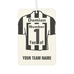 Personalisierte Schwarz-Weiß-Shirts No 1 Fan Autolufterfrischer