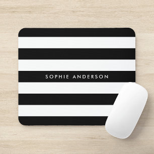 Personalisierte Schwarz-Weiß-Streifen Mousepad