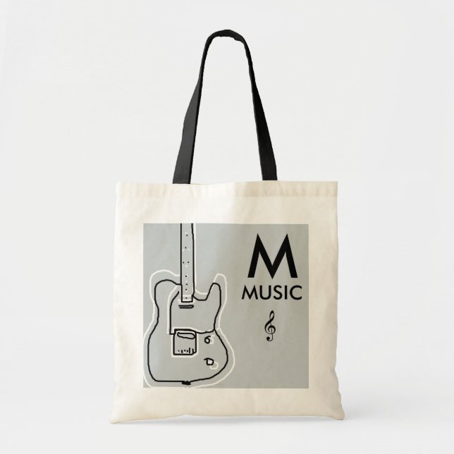 personalisierte schwarz-weiße Gitarre Tragetasche (Vorne)