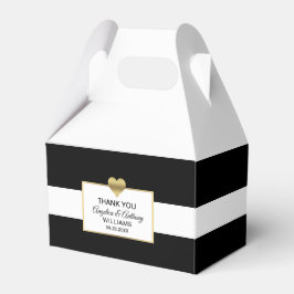 Personalisierte Schwarz-weiße Goldherzerei Geschenkschachtel