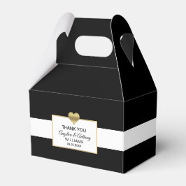 Personalisierte Schwarz-weiße Goldherzerei Geschenkschachtel