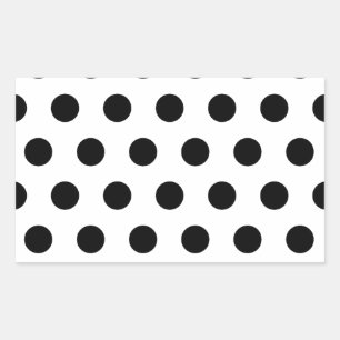 Personalisierte schwarz-weiße Polka-Punkte Rechteckiger Aufkleber
