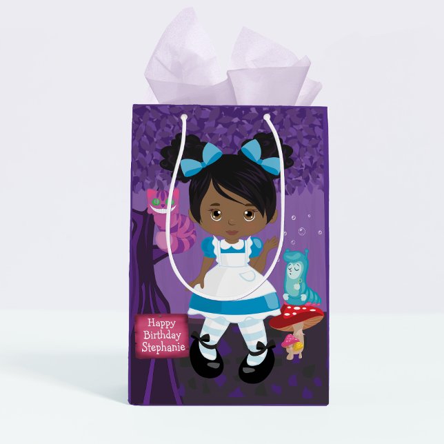 Personalisierte schwarze Alice im Wunderland Mittlere Geschenktüte (Von Creator hochgeladen)