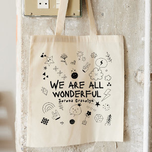 Personalisierte schwarze All Wonderful Doodle Coqu Tragetasche