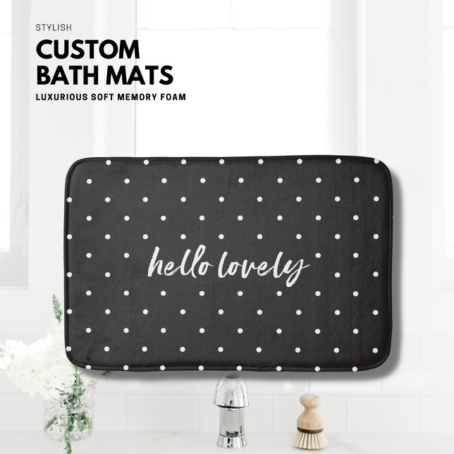 Personalisierte schwarze Badematte kleine Polka Pu (Von Creator hochgeladen)