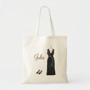 Personalisierte schwarze Brautjungfern-Tasche Tragetasche