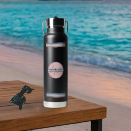 Personalisierte schwarze Dämmerung Trinkflasche
