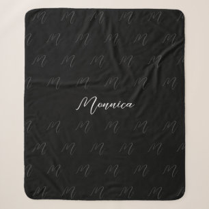 Personalisierte schwarze elegante Schrift Sherpadecke
