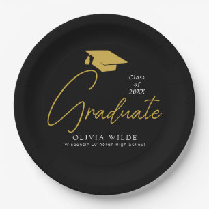Personalisierte Schwarze Grad Teller - Party ferti
